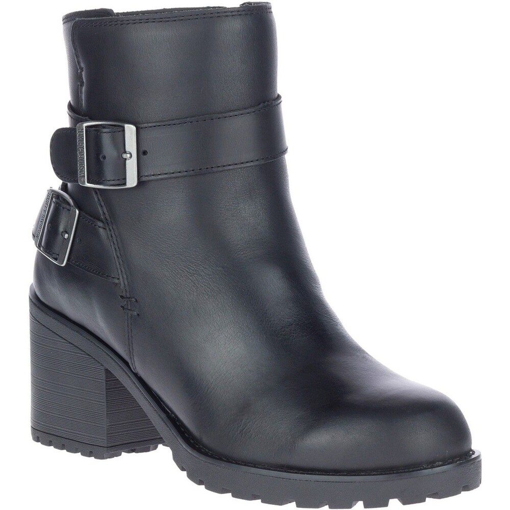 Harley Davidson Women Size 9.5 LaLanne Double Strap Black Motorcycle Boots NEW